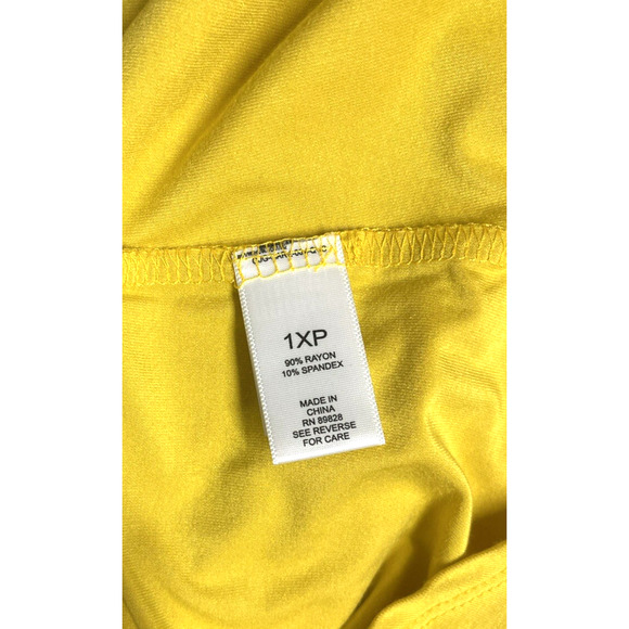 LOGO by Lori Goldstein Maxi Dress Size 1XP Stretch Pockets Sleeveless Yellow New - Picture 8 of 9